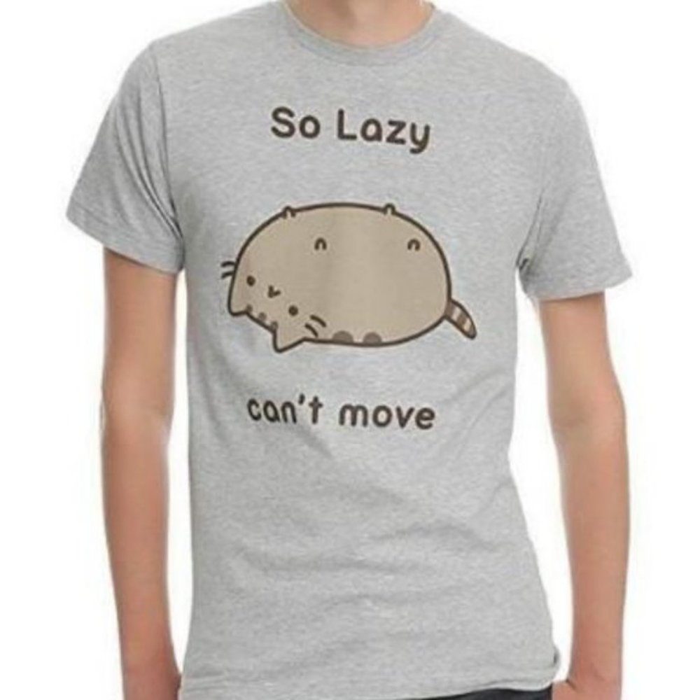 Pusheen Cat So Lazy Can't Move Cute Kawaii Graphic Tee Unisex